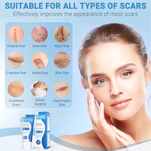 Silicone Scar Gel, Scar Cream, Advanced Scar Stick for Surgical Scars, Stretch Marks, Keloid Bump Removal, Old and New Scars 2.11oz (60g)