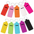 Boao 10 Pieces Lipstick Holder Keychain with Clip Colorful Lip Balm Holder Keychain for Women Pocket Bag Accessories(Silver Ring)