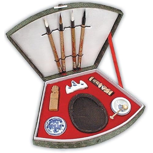 Creative Mark Sumi-E 4-Brush Fan Set, Animal Hair, Multicolor