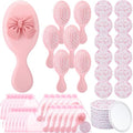 36 Set Coquette Party Favors for Women Pink Bow Coquette Mirrors with Mini Hair Brush and Organza Bag Inspirational Aesthetic Preppy Favors for Slumber Birthday Bow Themed Party Supplie