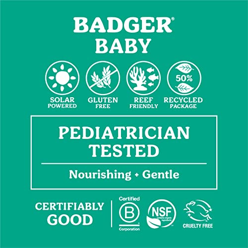 Badger Mineral Baby Sunscreen Cream SPF 40, 98% Organic Toddler Sunscreen with Zinc Oxide, Broad Spectrum, Reef Safe, Water Resistant, Pediatrician Tested Baby Sunblock, 2.9 fl oz, 2-Pack