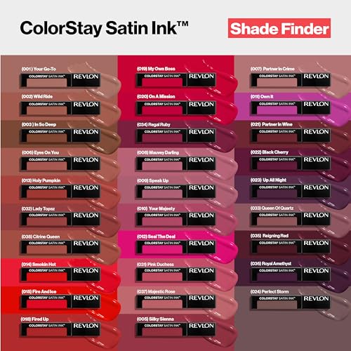 Revlon ColorStay Satin Ink Liquid Lipstick, Longwear Rich Lip Colors, Formulated with Black Currant Seed Oil, 011 Own It, 0.17 fl oz
