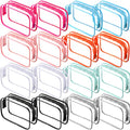 Reginary 16 Pack Clear Cosmetic Bag, Transparent Toiletry Bag Travel Pouch with Zipper Waterproof PVC Plastic Organizer Case for Women Men Traveling Vacation Organization Business Trip Home, 8 Colors