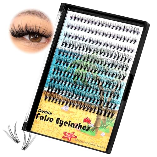 Pro Grafting Mixed 10-12-14mm.12-14-16mm/11-13-15mm/16-18-20mm 20Roots Natural Long Individula False Eyelashes Cluster Thickness 0.07mm D Curl Volume Eye Lashes (10-12-14mm)