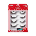 KISS Holiday Lash Couture Faux Mink False Eyelashes, ¡®'Little Black Dress', 12mm, Cruelty-Free, 3 Pairs + 1 Pair with Glitter, KISS SuperStick Strip Lash Adhesive, Black, Net Wt. 4.8g (0.17 oz.)