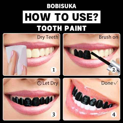 BOBISUKA Black Tooth Paint, Professional Black Out Teeth Makeup Solution - Safe, Quick Dry & Realistic, Perfect for Cosplay, Halloween Makeup, Theater, and Special Effects (5 ml)