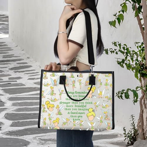 LEVLO Fairy Tale Cosmetic Make Up Bag Pixie Fans Inspired Gift You Are Braver Stronger Smarter Than You Think Makeup Zipper Pouch Bag For Women Girls