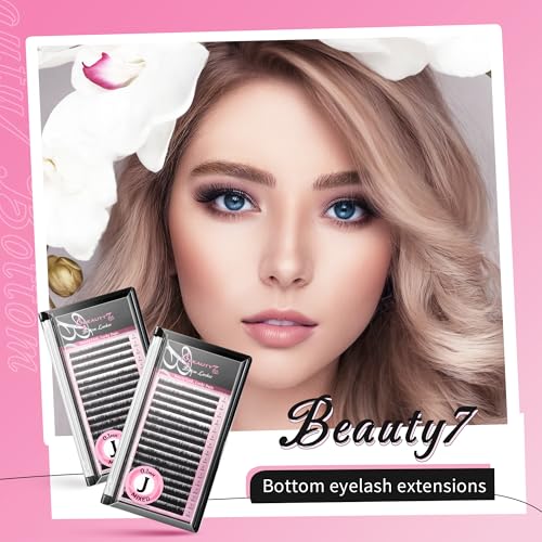 Beauty7 Mixed Volume Under Bottom Lower Individual False Eyelash Extension Tray Matte Synthetic Mink Curl J 0.1mm Thickness 5/6/7mm Length