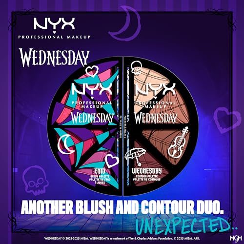 NYX PROFESSIONAL MAKEUP Wednesday Stained Glass Contour Palette, Makeup Palette with 4 Versatile, Intensely Pigmented Contour Shades