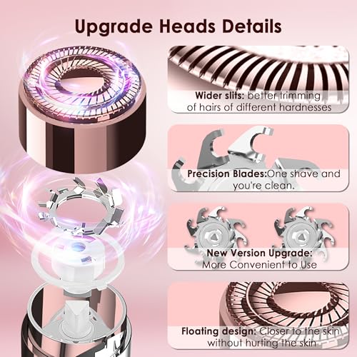 Gurelax Replacement Heads for Facial Hair Remover, Gen 3 Replacement Blades Intended for Flawless Finishing Touch, New Version Upgraded Replacement Blades Refill-Just fit for Gen3 Device