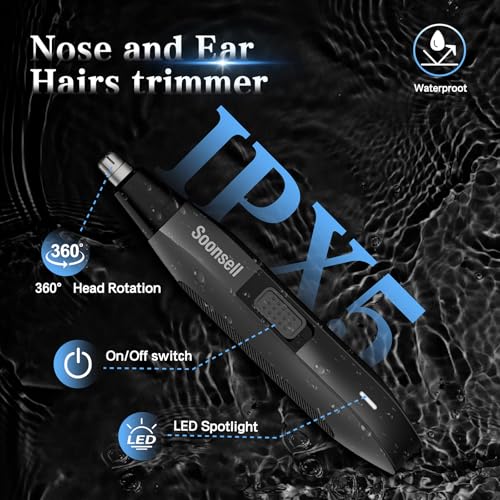 Soonsell Manscape Beard Trimmer for Men,Ball Shaver,Nose Hair Clippers,Electric Razor,Hair Clippers for Men,4 IN1 Men's Grooming Kit,LED Display,Waterproof,Wet/Dry Trimmer