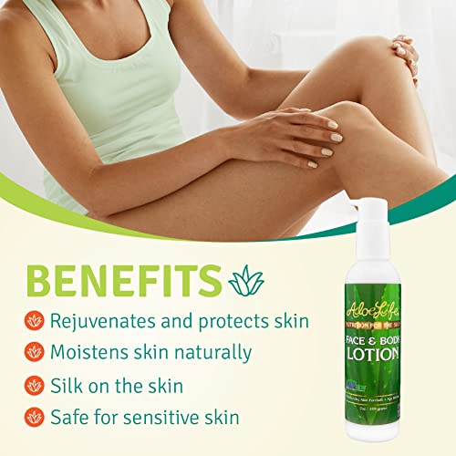 Aloe Life - Face & Body Lotion, Concentrated Formula, Hydrates Dry Skin, Contains Antioxidants, Minerals, & Herbal Extracts, Pleasant Grapefruit Scent, Safe For All Skin Types, Gluten-Free (7 oz)