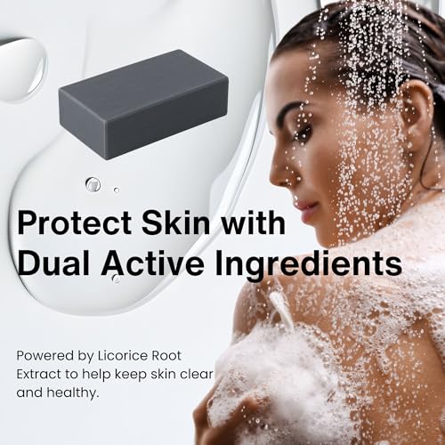 Pelican Soap Charcoal Soap Bar for Women & Men, Black Soap Bar for Acne-Prone Skin with Kaolin Clay & Papaya Enzyme, Exfoliating Bar Soap for Sensitive Skin & Pore Cleansing, Made in Japan 4.8 Oz