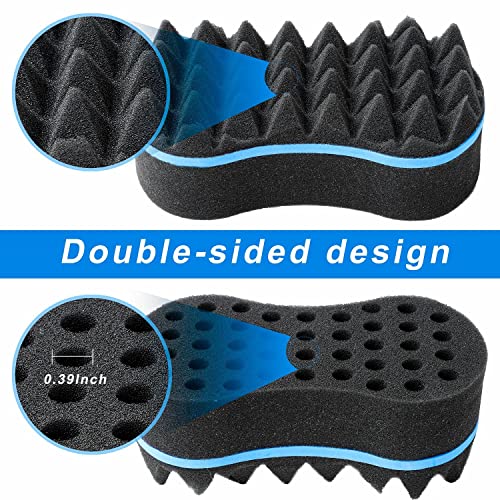 3Pcs Hair Styling Set for All - Curl Brush, Twist Sponge for Textured Hair with Metal Pick