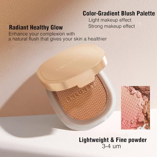 Matte Finish Blush Long-wear Blendable Powder Blusher Pink Shade with Mirror Cheeks Olive complexion, 03 Plum Rose