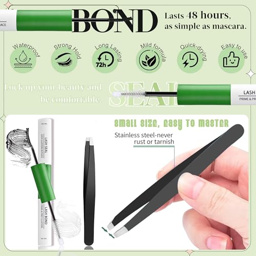 Fluffy Lash Clusters Kit 80P Volume Lash Extension Kit Individual Left/Right Cluster Eyelash Extension Kit D Curl Thick Left/Right Lash Clusters Lash Bond and Seal and Lash Tweezers(7-18mm)