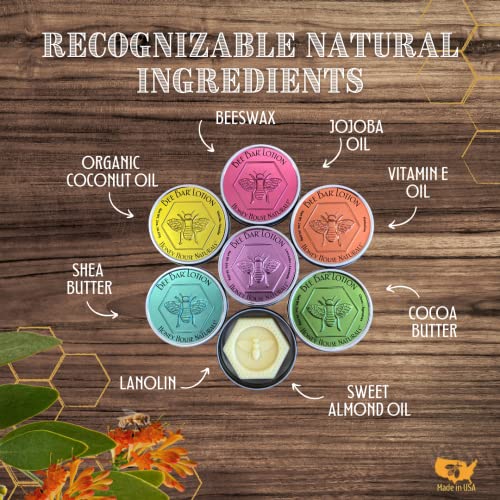 Honey House Naturals Bee Bar Duo ? Vanilla - Small .6 Ounce and Large 2 Ounce? All Natural Ultra Moisturizing Lotion Bar Infused with Essential Oils and Butters ? Made in USA