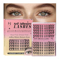 JoMay Self Adhesive Eyelashes, Press On No Glue Needed, Pre-Glued Clusters, Natural Look with Thin Band, Reusable for Beginners, Pre-Separated L/R 10 Pairs - Flutter Lite Lash Clusters