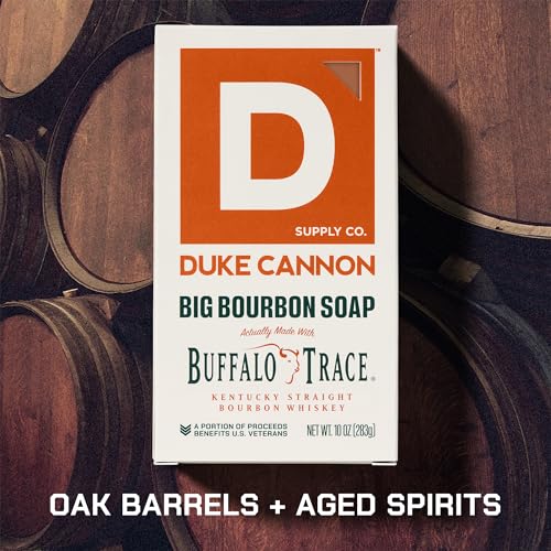 Duke Cannon Supply Co. Extra Large Bar Soap Bundle - Men's Natural Bar Soap with Masculine Scents - Big American Bourbon USA-made soap - All Skin Types -Big Brick of Soap - Bourbon,10 oz (6 Pack)
