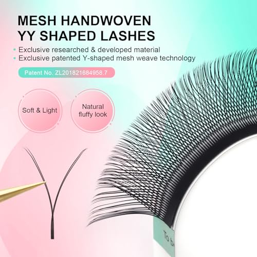 NAGARAKU 5 Trays yy Eyelash Extensions y lash 0.07mm D curl 11/12/13/14/15mm in 1 pack Premade 4D Easy Fan Russian Volume Cluster Faux Mink Matte Black 12 rows