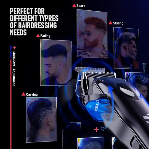 SUPRENT Hair Clippers for Men Professional ? 7500 RPM Cordless Hair Cutting Kit, Electric Clippers and Trimmer Combo Set, Rechargeable Haircut Kit for Barber & Home Use£¨Silver£©