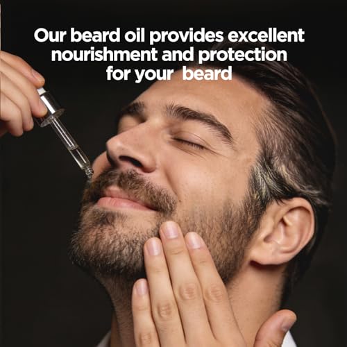 Hawkins & Brimble Beard Oil For Men Growth - Sandalwood Scent with Argan & Castor Oils, Shea Butter | Softens & Moisturizes, Promotes Healthy Beard Growth, 50ml
