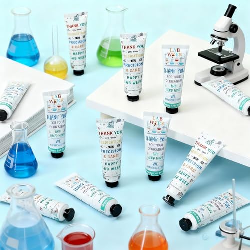 Loopeer 24pcs Lab Week Gifts Bulk Hand Cream Set Medical Laboratory Week Gifts for Medical Laboratory Science Scientist Nurse Doctor Dry Cracked Hands Moisturizing Travel Size