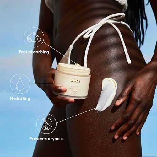 OUAI Body Cream, St. Barts - Hydrating Whipped Body Cream with Cupua?u Butter, Coconut Oil and Squalane - Softens Skin and Delivers Healthy-Looking Glow - Sulfate-Free Skin Care (7.5 Oz)