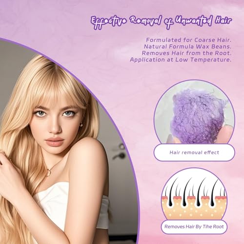 Wax Beads, Hard Wax Beads for Hair Removal Sensitive Skin with Lavender Formula, 2.5lb Waxing Beads for Women Men, Brazilian Bikini, Face, Arms, Chest, Back, Legs, Eyebrows, Underarms
