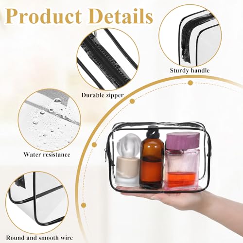 36Pcs Clear Makeup Bags with Zipper, TSA Approved Cosmetic Bags Bulk for Travel Waterproof Toiletry Zipper Pouches Portable PVC Plastic Organizer Bag for Women Men