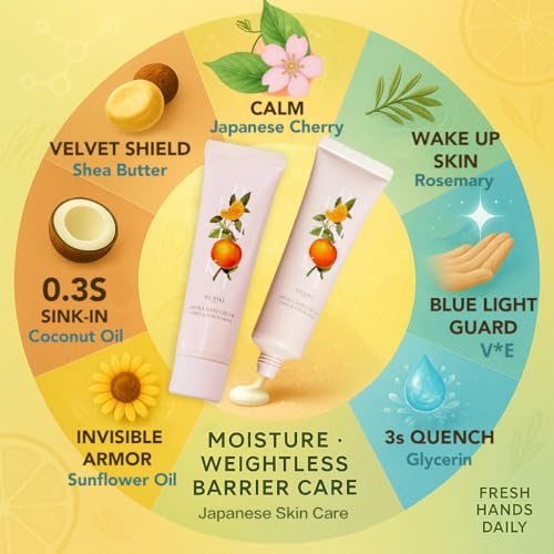 DEMIKI Shea Butter Hand Cream for Dry Cracked Hands,Japanese Skin Care Hand Lotion with Shea Butter, Coconut Oil, Hand Cream for Women,Travel Essentials,Travel Size 2pcs/50gx2/1.7fl.ozx2