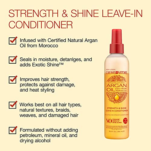 Creme of Nature Argan Oil Curl Milk and Leave In Conditioner, 8 Fl Oz and 8.4 Fl Oz