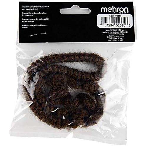 Mehron Makeup Crepe Hair | Fake Hair for Special Effects Makeup, Theatre, Stage & Screen, Cosplay, Halloween FX| 12 Inch Extra Long Braid (Medium Brown)