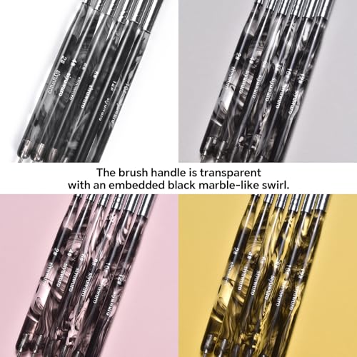 6Pcs Kolinsky Sable Nail Brush French Nail Brush 2 Way Professional UV Gel Acrylic Nail Art Brush with Dotting Tool for French Manicure Cuticle Clean Up Nail Art Design Pen (Set)