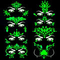 8Sets Glow in the Dark Face Gems Jewels Rave Noctilucent blacklight UV Body Stickers Luminous tattoos mermaid accessories pasties makeup for Women Halloween Festival