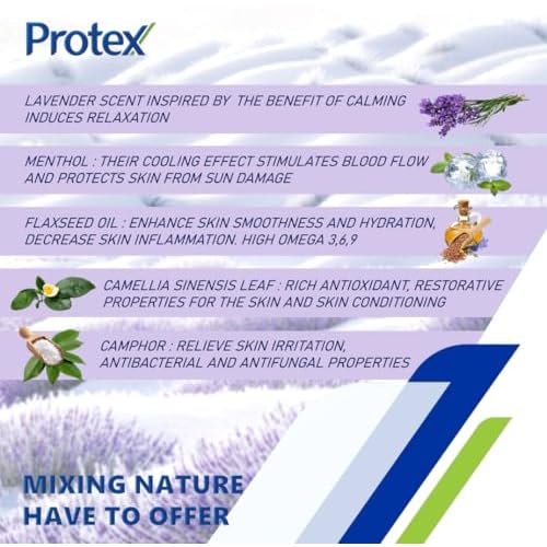 Lavender Ice Freeze Bar Soap (Pack of 4) Compatible With Protex, Cooling Formula, Flaxseed Oil Extracted, 2.11 oz./60g.