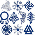 10 Sheets Viking Temporary Tattoos for Men and Women, Waterproof & Long-Lasting Temp Celtic Fake Tattoo Stickers for Adults, Tattoo Axe Bullhorn Dark Blue for Parties Festivals Styling Accessories