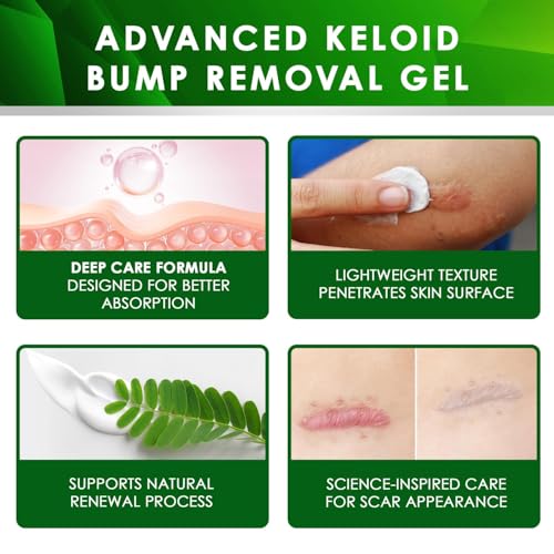 Advanced Keloid Bump Removal Gel: Silicone Keloid Scar Removal Cream for Scars from Piercing, Surgical Marks, Acne, and Burns, Keloid Treatment for Ears, Face, and Body with Healing Formula 30g