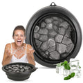 Face Ice Bath Bowl Face Bowl for Ice With Built-In Icetray, Foldable Ice Bath Bowl, Icetray for Home Ice Water Facials, Facial Ice Bath Kit, Ice Water Face Cold Plunge. (Black)