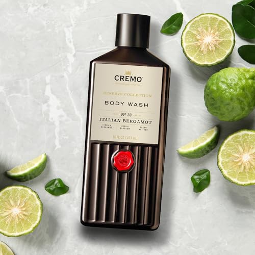 Cremo Men's Italian Bergamot & Palo Santo Body Washes Bundle, Notes of Italian Bergamot, Neroli Blossom, Fresh Vetiver, Bright Cardamom, Dry Papyrus and Aromatic Palo Santo, 2 x 16 Fl Oz