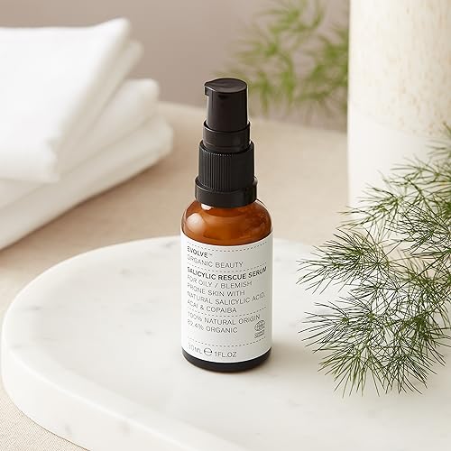 Evolve Organic Beauty - Natural Salicylic Rescue Serum | Small-Batch, Vegan Clean Beauty (1 fl oz | 30 mL) Packaging May Vary