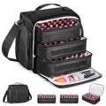 Extra Large Nail Polish Organizer Case Holds 105 Bottles with 3 Removable Pouches for Manicure Tools, Supplies, Nail Lamp, Gift for Girls
