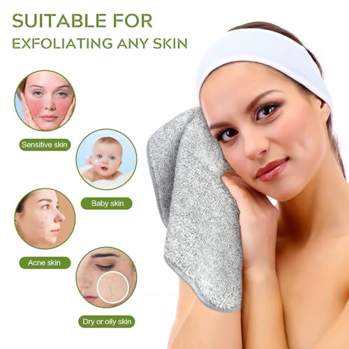 SINLAND Microfiber Face Cloths Highly Absorbent Washcloths Soft Feel Fingertip Towels Multi-Purpose Wash Cloths for Bathroom, Gym, Hotel, Spa and Kitchen, 12Inch x 12Inch