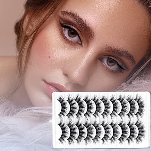 Soft Mink False Eyelashes - Fluffy, Natural-Looking Eye Lashes with Full Bouncy Volume & Curl - Synthetic, Reusable Beauty Accessory (ZH067)