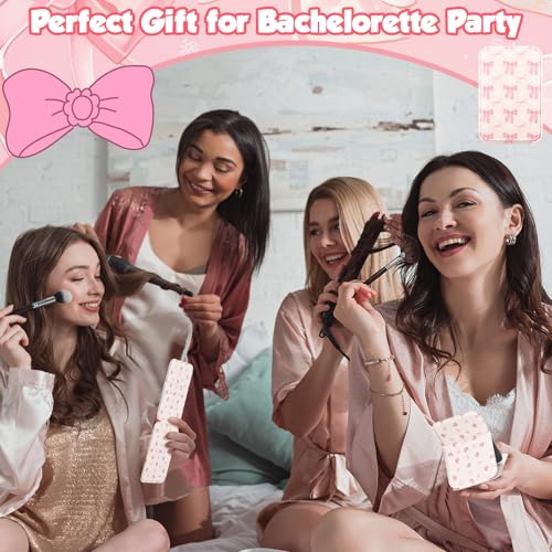Geelin 12 Pcs Compact Mirror Bulk Mini Pocket Mirrors for Women Travel Folding Mirror Portable Hand Mirrors for Party Gift Camping Office Home(Pink Bow)