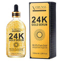 24K Gold Serum for Face,Skin Brightening Anti Aging Face Serum Moisturizer with Vitamin C,Hyaluronic Acid & Argan Oil for Dark Spots & Fine Lines,Korean Skin Care Glow Collagen Booster