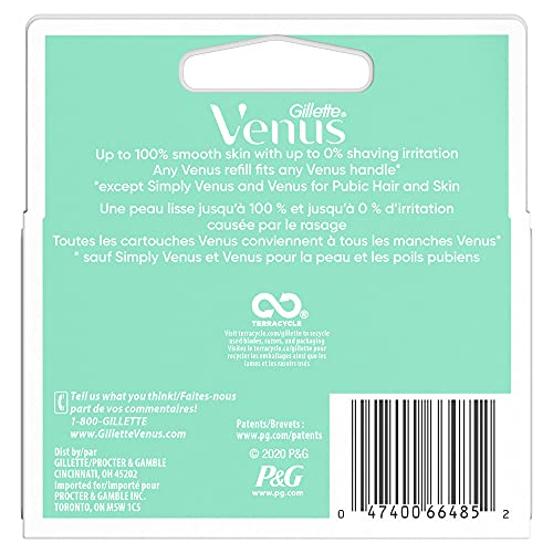 Gillette, Venus Smooth Sensitive Cartridges, 4 Count