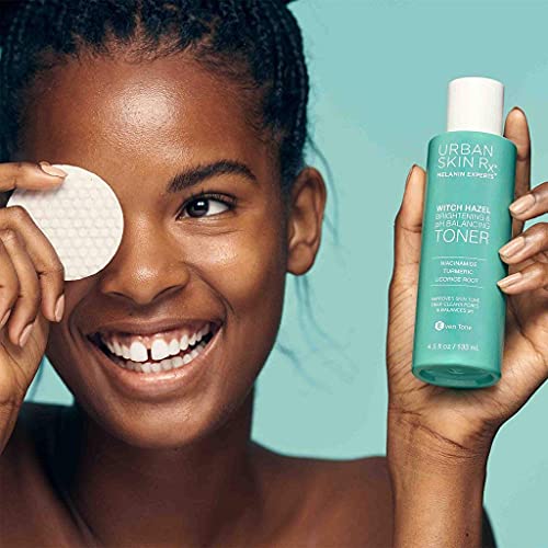 Urban Skin Rx¢ç Witch Hazel Brightening & pH Balancing Toner, Exfoliated & Clarifies Clogged Pores, Improves The Appearance of Uneven Skin Tone, Reduces Redness & Brightens Dull Complexions, 4.5 Fl Oz