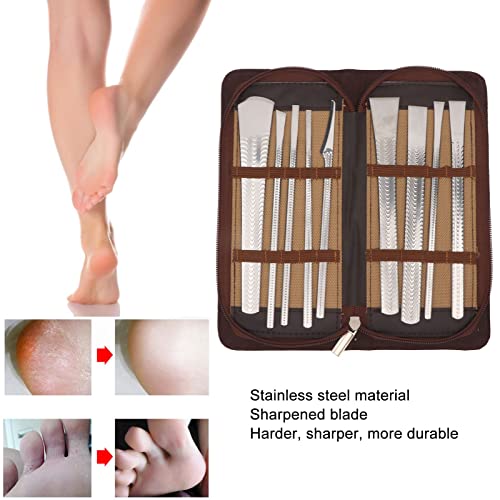 Pedicure Knife Set, Pedicure Knife Tools Kit 9PCS, Professional Stainless Steel Dead Skin Horny Remover Foot Scraper Ingrown Toenail Removal Kit for Feet Care