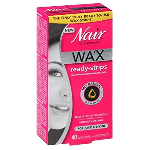 Nair Hair Remover Wax Ready-Strips 40 Count Face/Bikini (6 Pack)